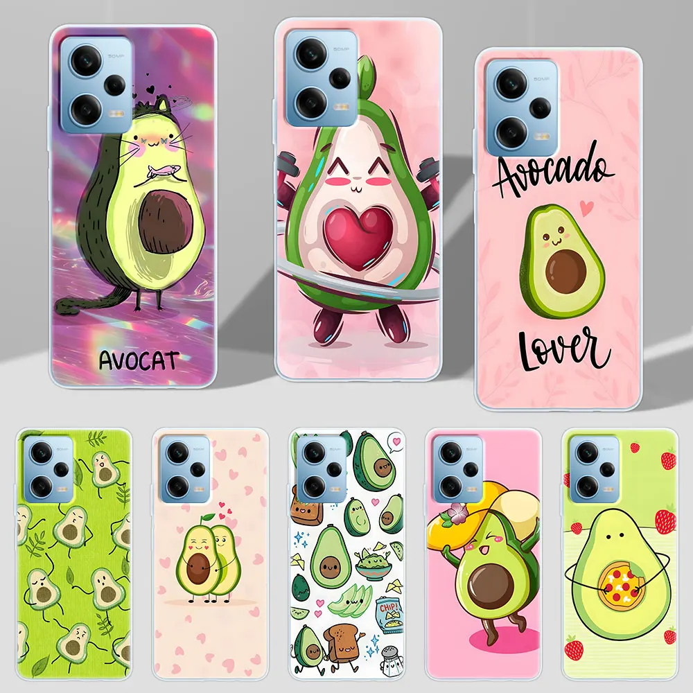 

Avocado Case for Xiaomi Redmi Note 13 11 11S 10 12 Pro Plus 12S 9 10S 8 11T 9S 11E Transparent Soft Mobile Phone Cover Funda