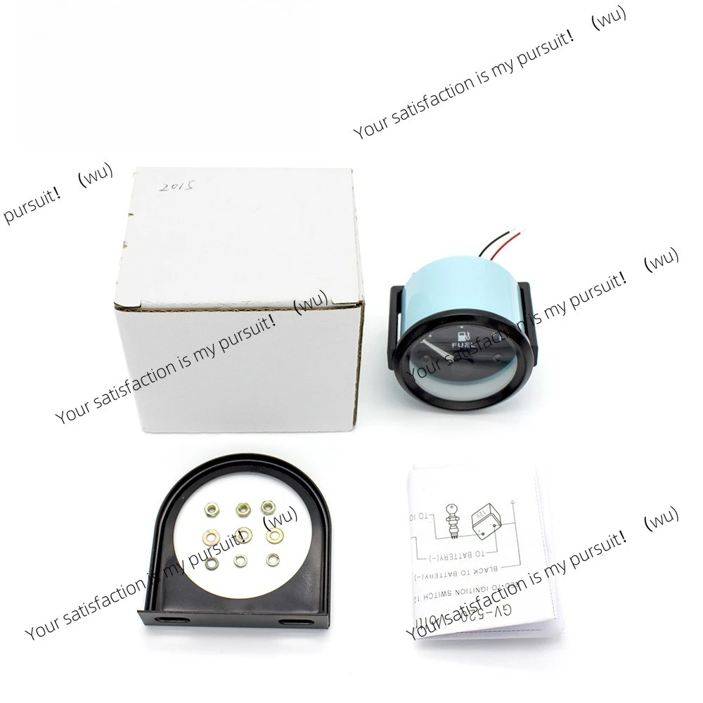 أداة تعديل السيارة مقياس الوقود، قذيفة خضراء دائرة سوداء 12 فولت مقياس مستوى الزيت العام للسيارات #5