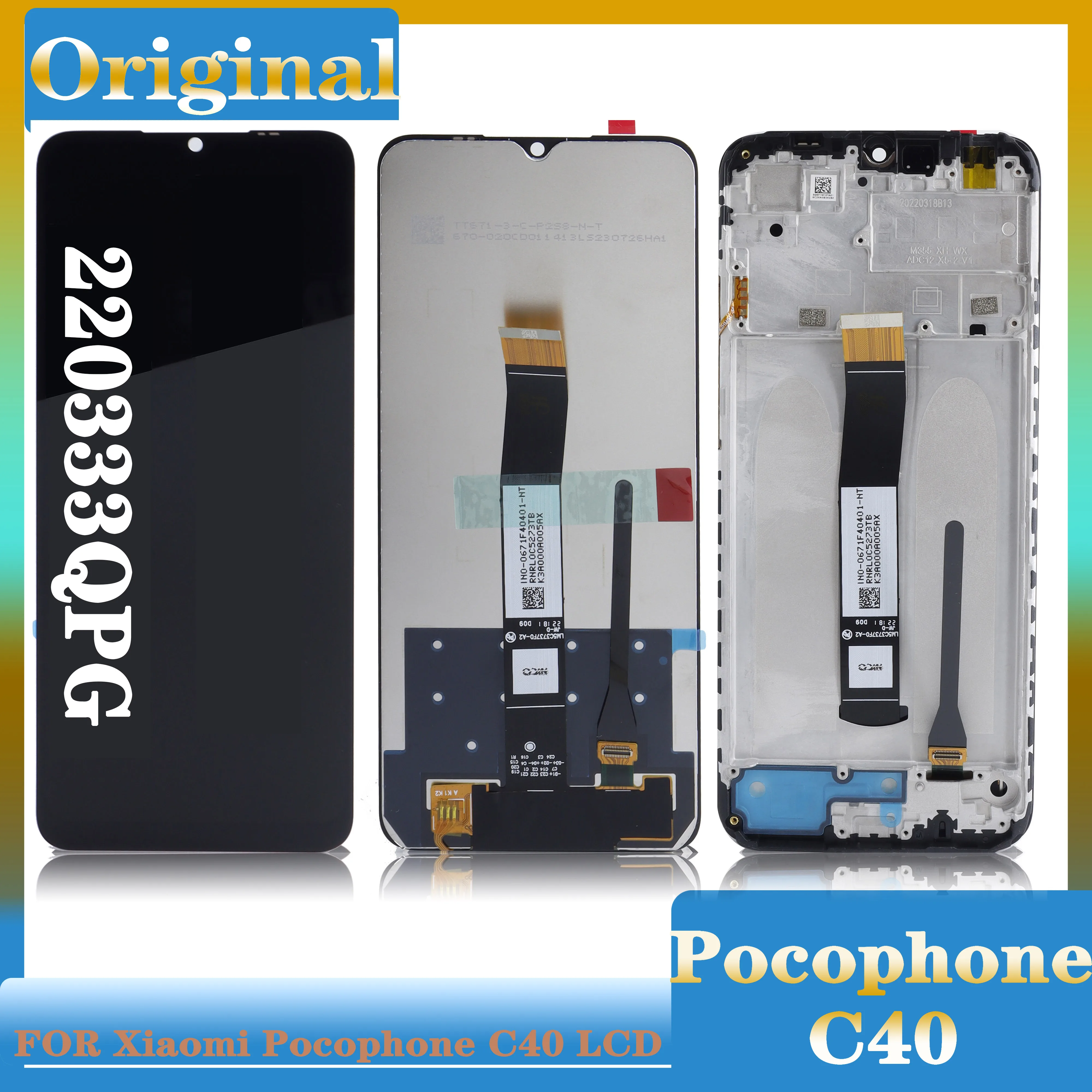 

6.71"Ori For Xiaomi Pocophone C40 LCD 220333QPG Display Touch Screen Assembly Replacement For Xiaomi POCO C40 LCD Display