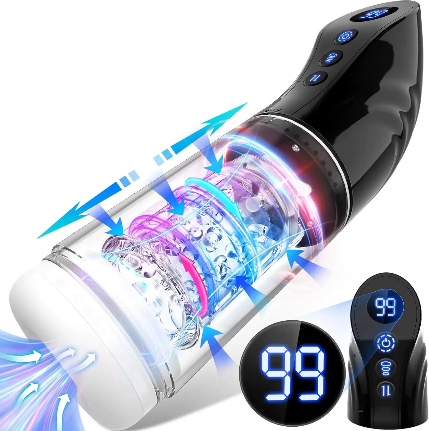 Telescopic Rotating Male Masturbation Cup Automatic Sucking Pocket Pussy Blowjob Sex Machines  Adult Toy for Men Masturbator