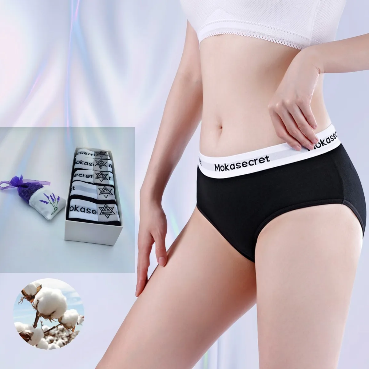 5pcs/Set Women Cotton Panties  Soft Panty For Women  Letter Belt Underpants Sexy Ladies Briefs Female Underwear Girl Intimate