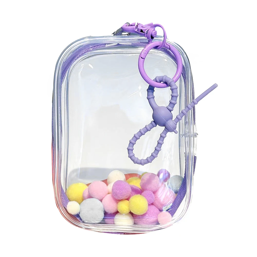 PVC Storage Case Keychain Bag Organizer Box Storage Pouch Mystery Box Transparent Thicken Classic Keychain Wallet Doll Bag Hot