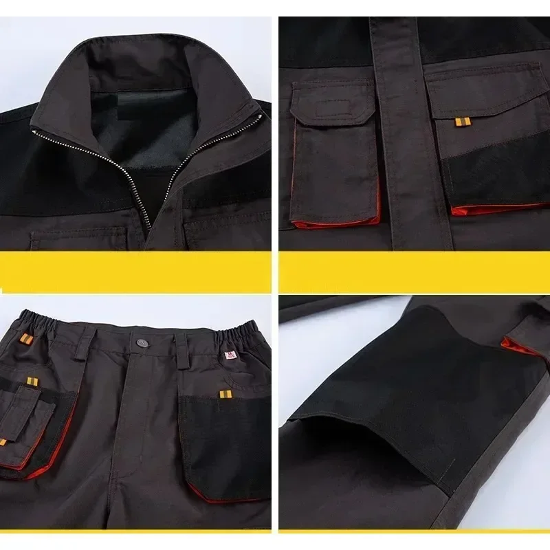 Work Clothing Men Jacket Pants Suit Wear-resistant Factory Labor Uniforms Tooling Auto Repair Work Coveralls Workshop Workwear
