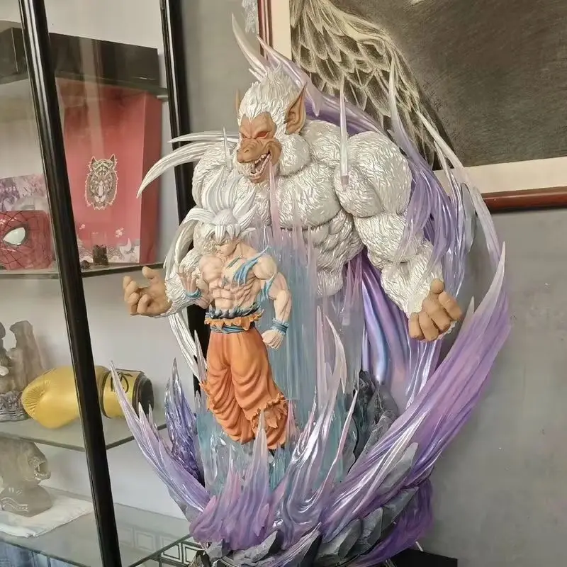 31cm Dragon Ball gran mono rey Son Goku figura de acción ultragrande estatua modelo juego postura de combate ornamento para coleccionistas
