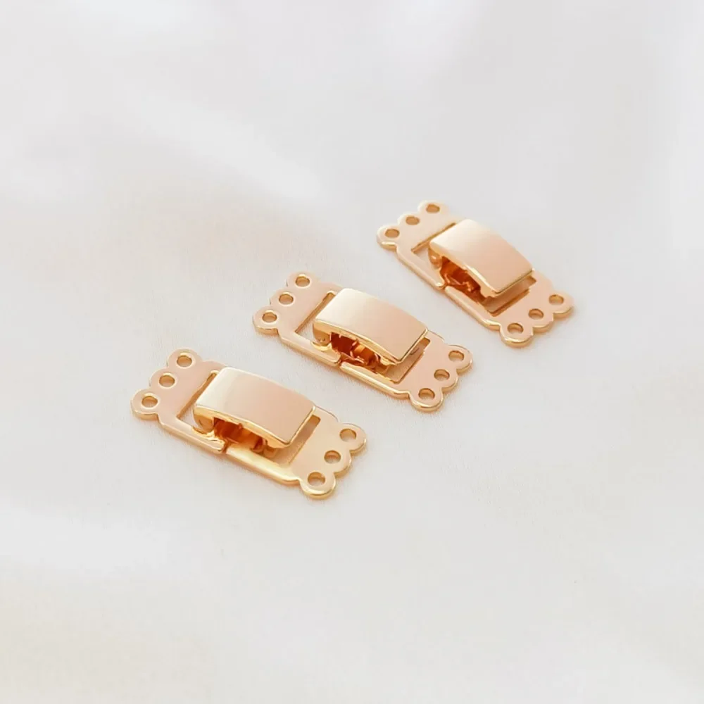 

14K Smooth Double-row Triple-row Bracelets Necklaces Connecting Buckles Shoulder Straps Buckle Strings Pearl DIY Handmade Jewelr