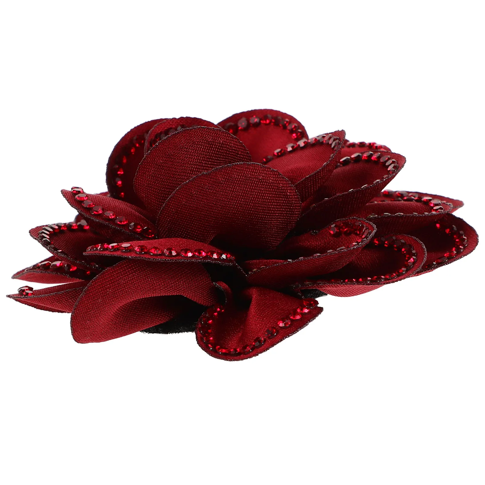 

Detachable Shoe Flower Decorations Rhinestone Red Rose Clips Winter Craft Polyester Durable Alloy Boot Accessories Shoe Charms