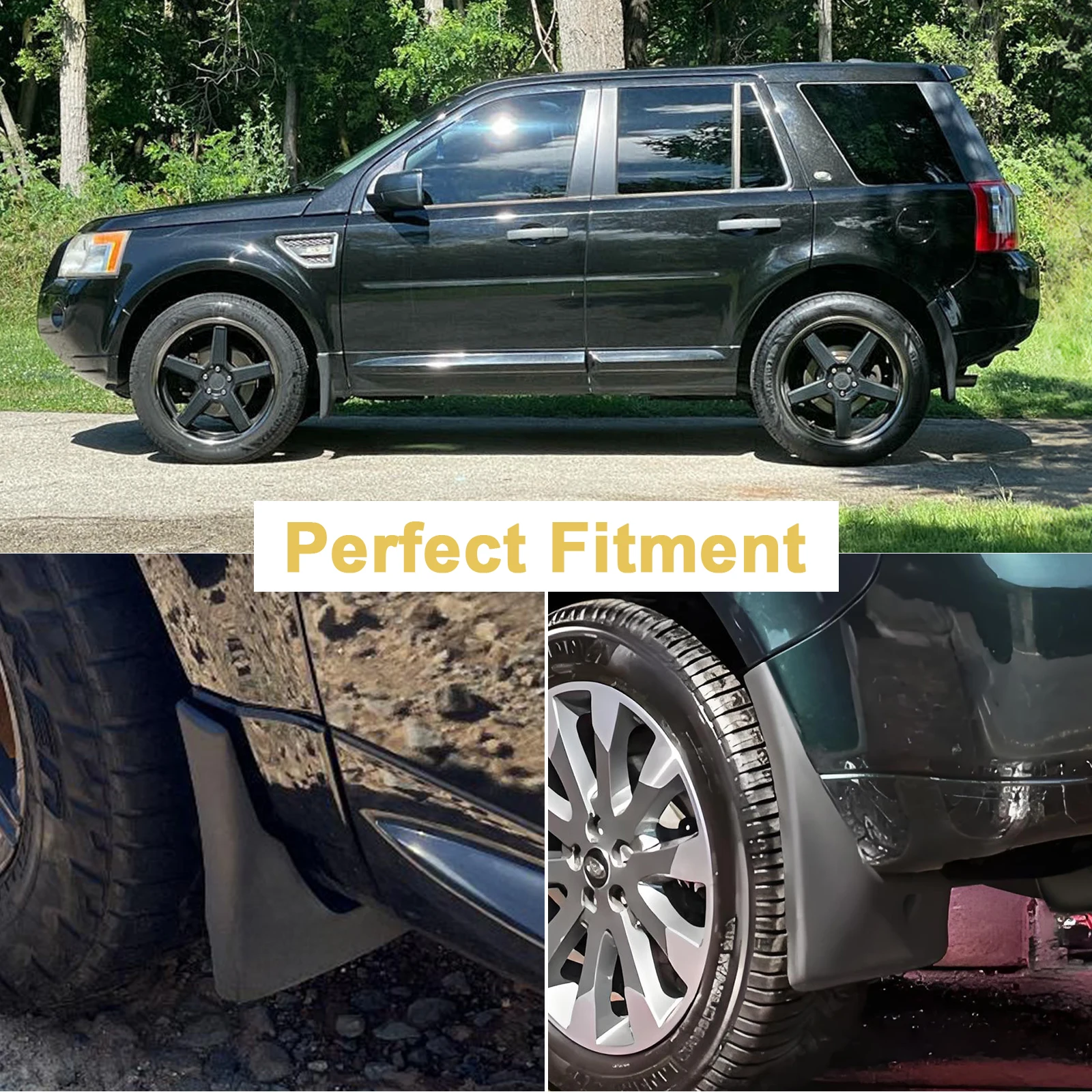 For Land Rover Freelander 2 LR2 2006-2018 Mudguards With Tow Strap Front Rear Styling Mud Flap Splash Guards LR003324 LR003322