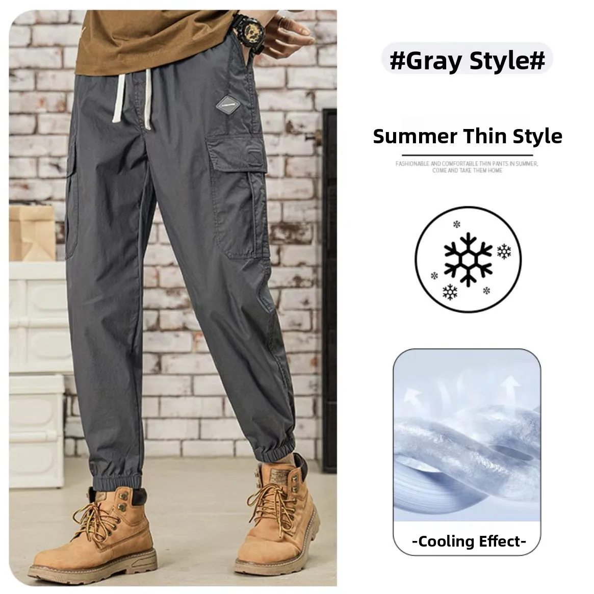 

Летние тонкие рабочие брюки из ледяного шелка для мужчин, износостойкие, свободного кроя, для стройплощадки, рабочая одежда, повседневные брюки из полиэстера...