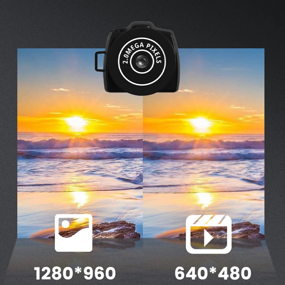 Mini cámara para niños, videocámara con diseño de orificio colgante, cámara de vídeo HD, regalo de cumpleaños