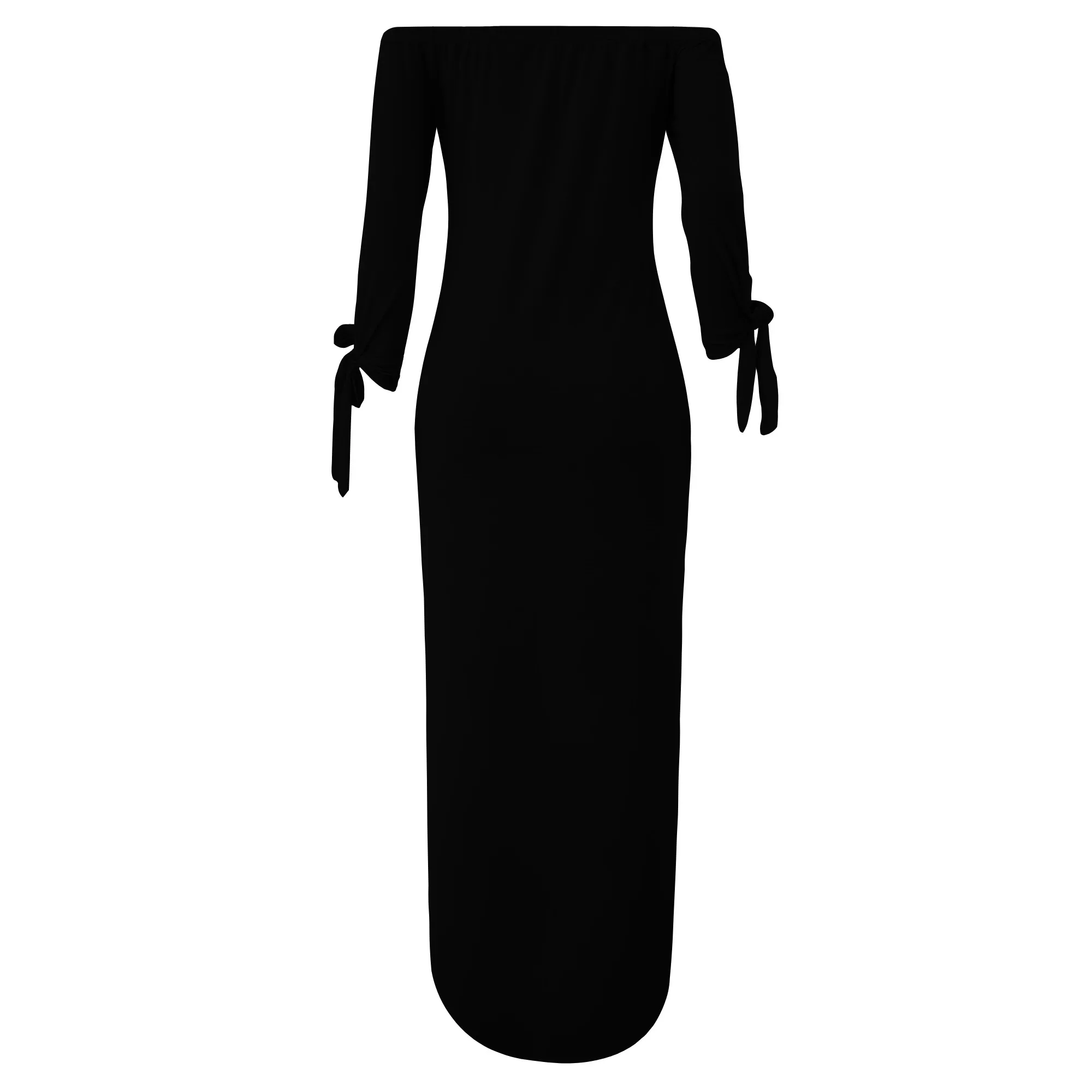 レディースカジュアルプラスサイズオフショルダードレスサイドスリットビーチサンドレスルーズ長袖Tシャツマキシドレス