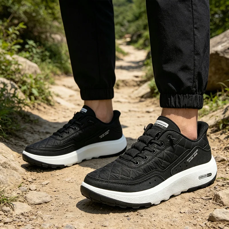 Skechers Men Hiking Shoes Non-slip Outdoor Sneakers 237664-BKW
