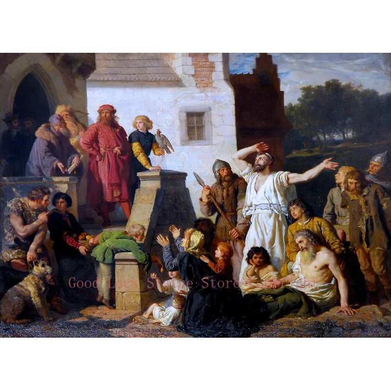 GOOD ART # Warsaw Judaism Wojciech Gerson The Reception of the Jews. Casimir III the Great PRINT art painting on canvas