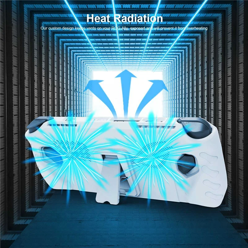 TCES-สําหรับ ROG Ally Host พร้อมขาตั้งฝาครอบป้องกัน TPU เคสแบบถอดได้ Face Cover Drop Protection Case