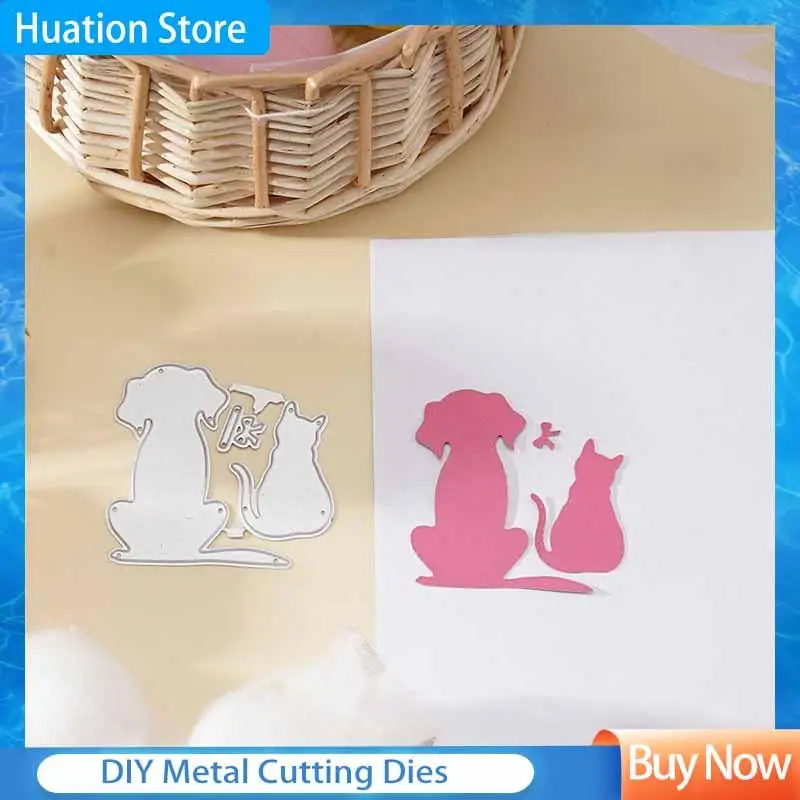 Metal Cutting Dies Cut Die Mold Animals Dog And Cat Window Decoration Scrapbook Paper Craft Knife Mould Punch Stencils Die