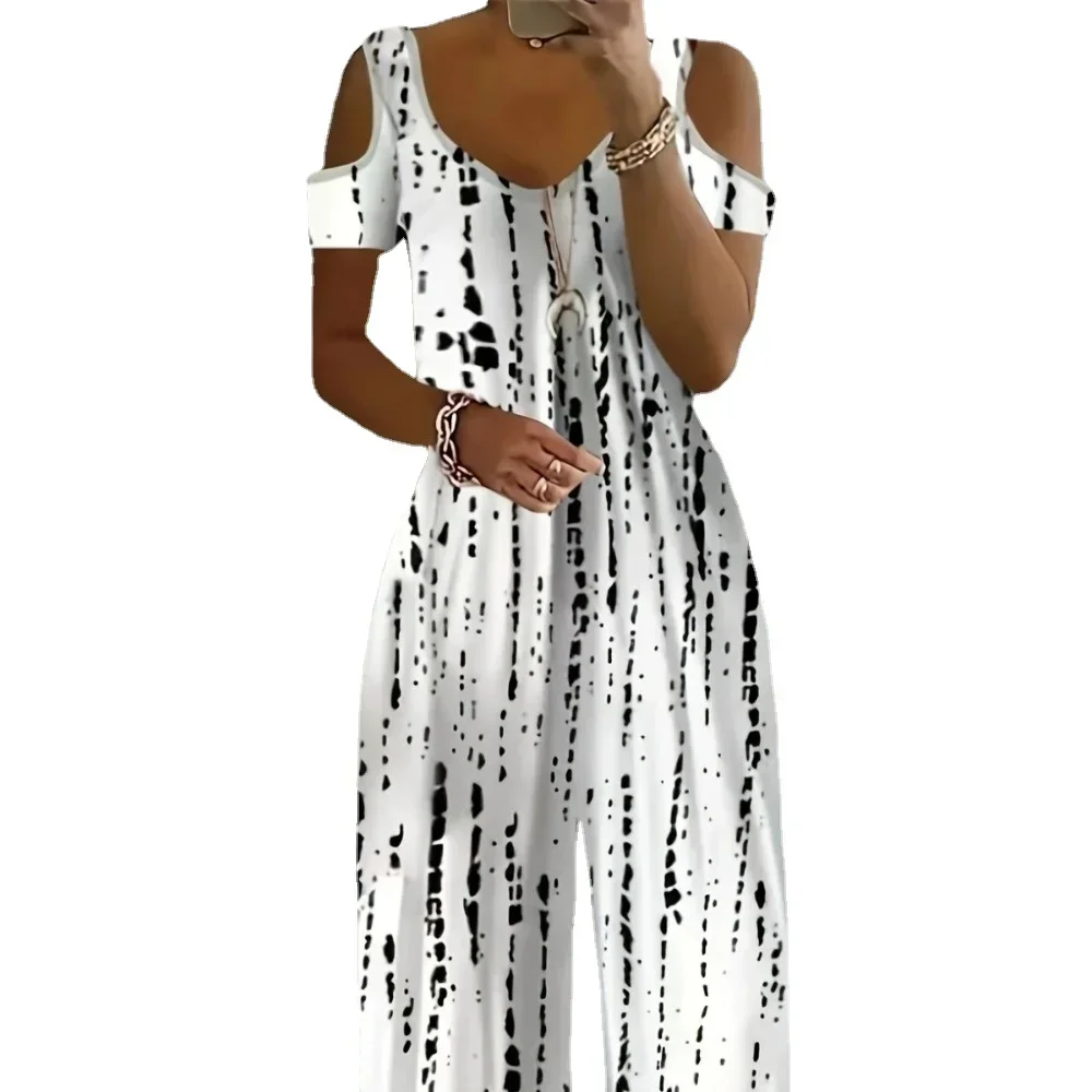 Women Floral Print Maxi Dress Boho Lace Sling Hollow Out A Line Long Dress Ladies Casual Loose V-Neck Beach Party Dress Vestidos