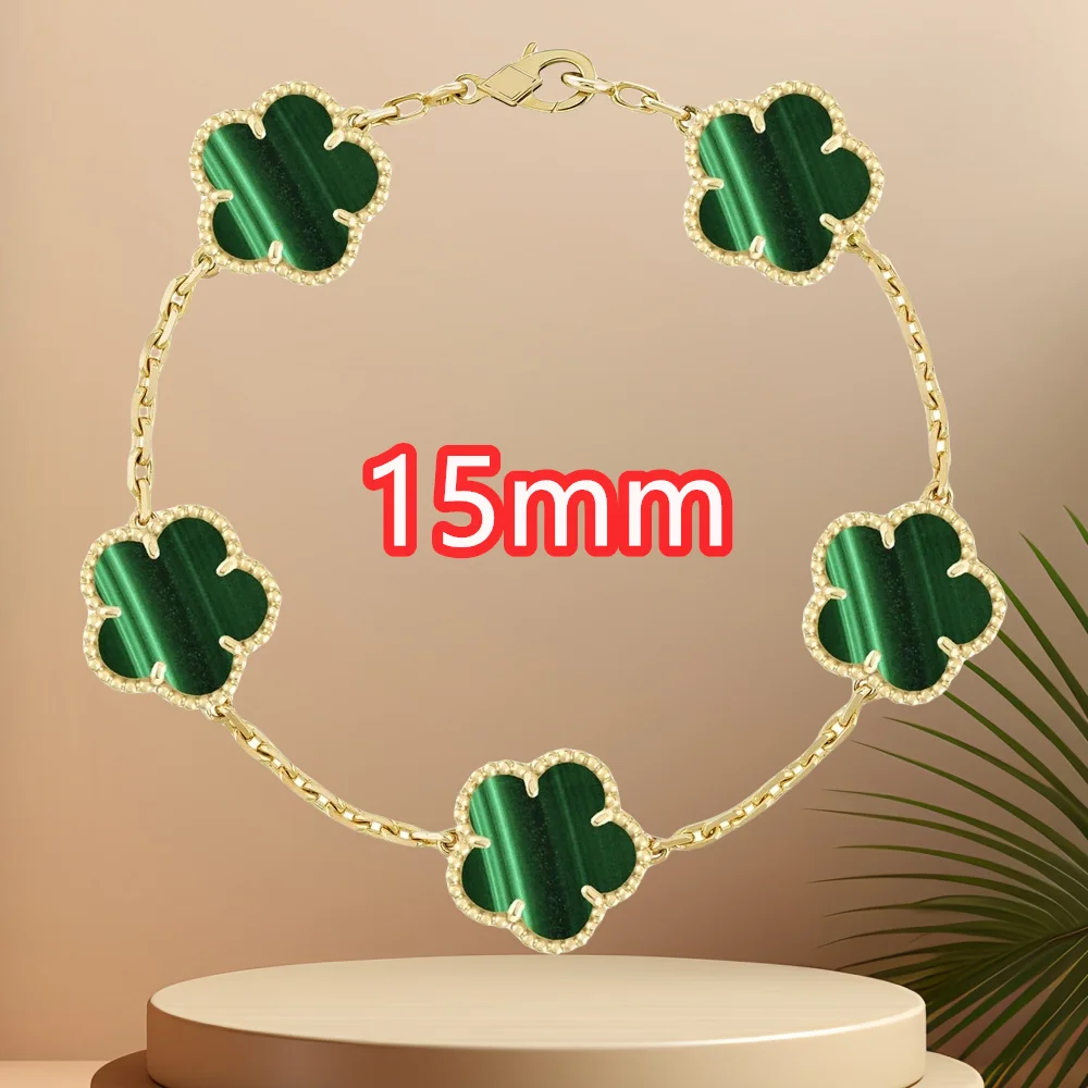 

Classic simple fashion five-leaf flower pendant bracelet Natural stone clover pendant women's party daily wear jewelry