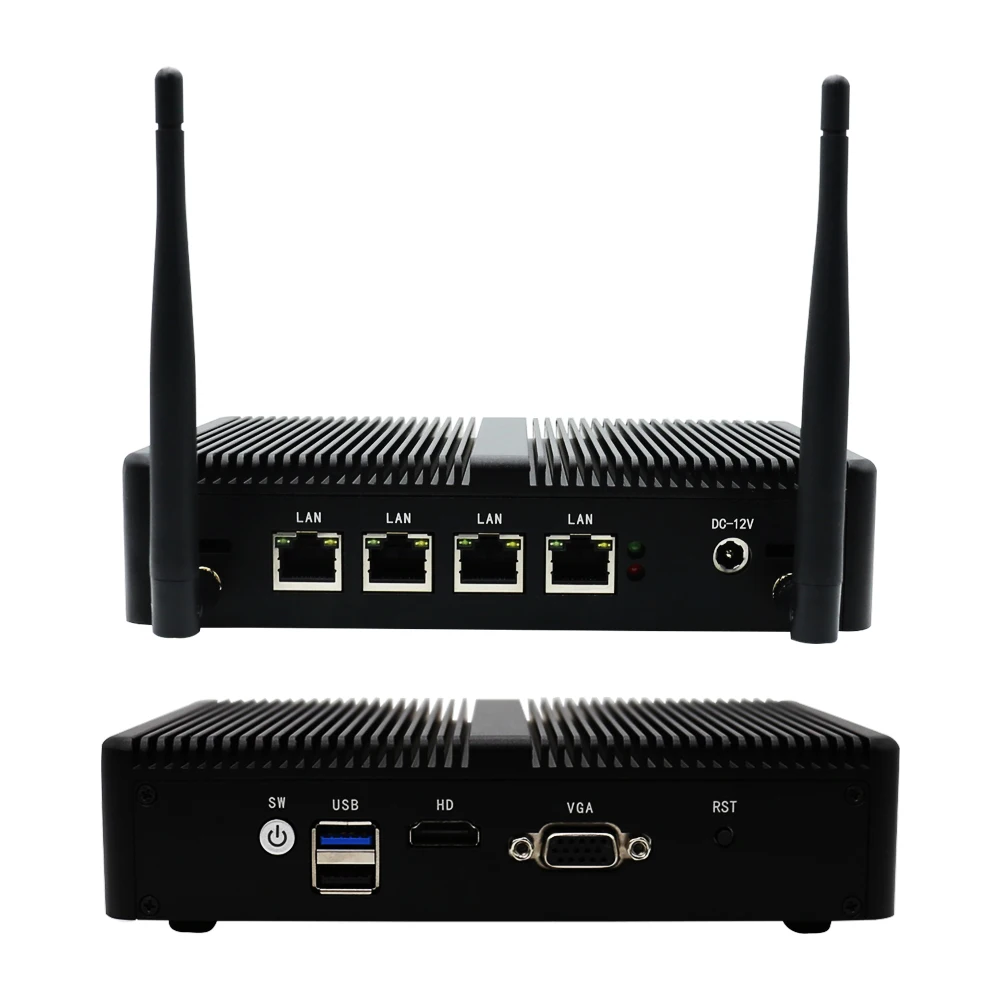 Imagem -06 - Mini pc com Celeron Intel J1900 N5095 4lan I225-v 2.5g Micro Computador Windows 10 Firewall Pfsense Servidor de Rede Roteador