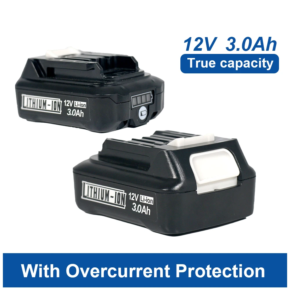 

For Makita 12V 3.0Ah 3000mAh Rechargeable Lithium Battery， For BL1015 BL1021B BL1030B BL1041B BL1015B BL1020B BL1040B 197402