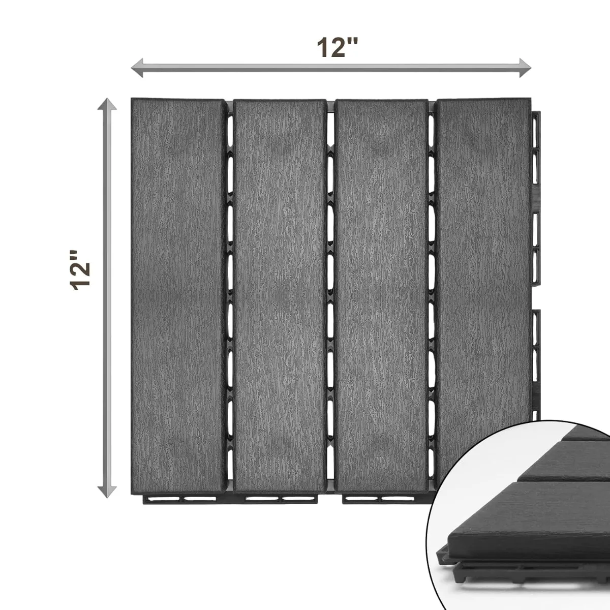 Plastic Interlocking Deck Tiles, 36PCS 12