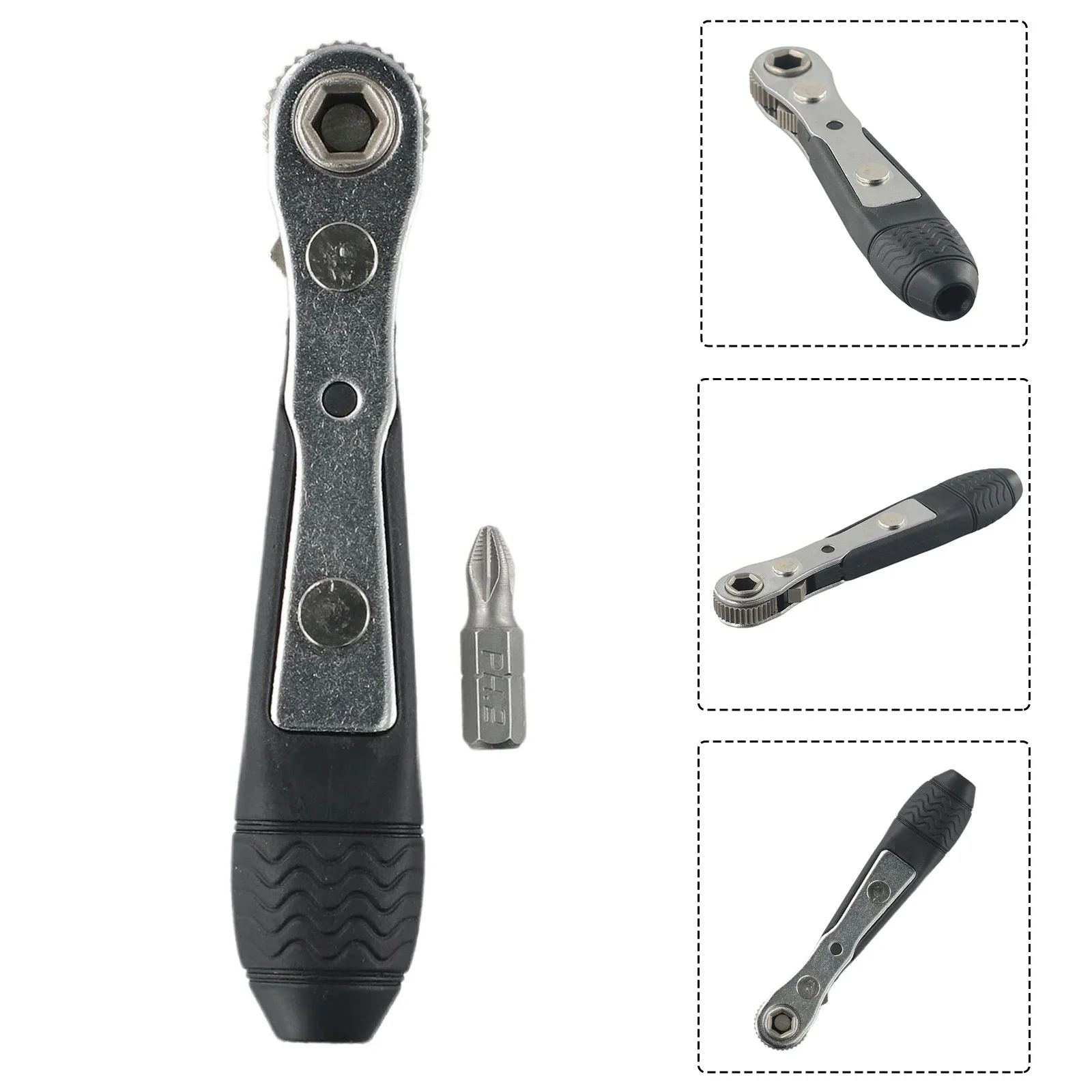 Compact and Lightweight Ratchet Screwdriver  Suitable for Bucking up Screws  14 Screwdriver Rod  Quick Socket Wrench Tools