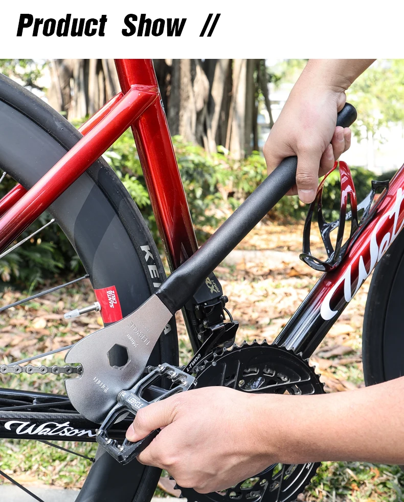 LEBYCLE Fahrradpedalschlüssel, extra langer Griff, robust, langlebig, Fahrradpedalschlüssel, installieren Sie 15 mm Werkzeug, Fahrradzubehör – Detail 14