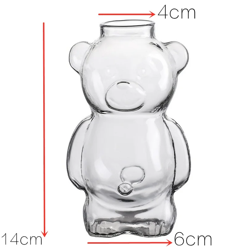 320ml Bear Shaped Cocktail Cup Novelty Drinking Glasses Juice Wine Glass Transparent Beer Glassware for Homes Bar