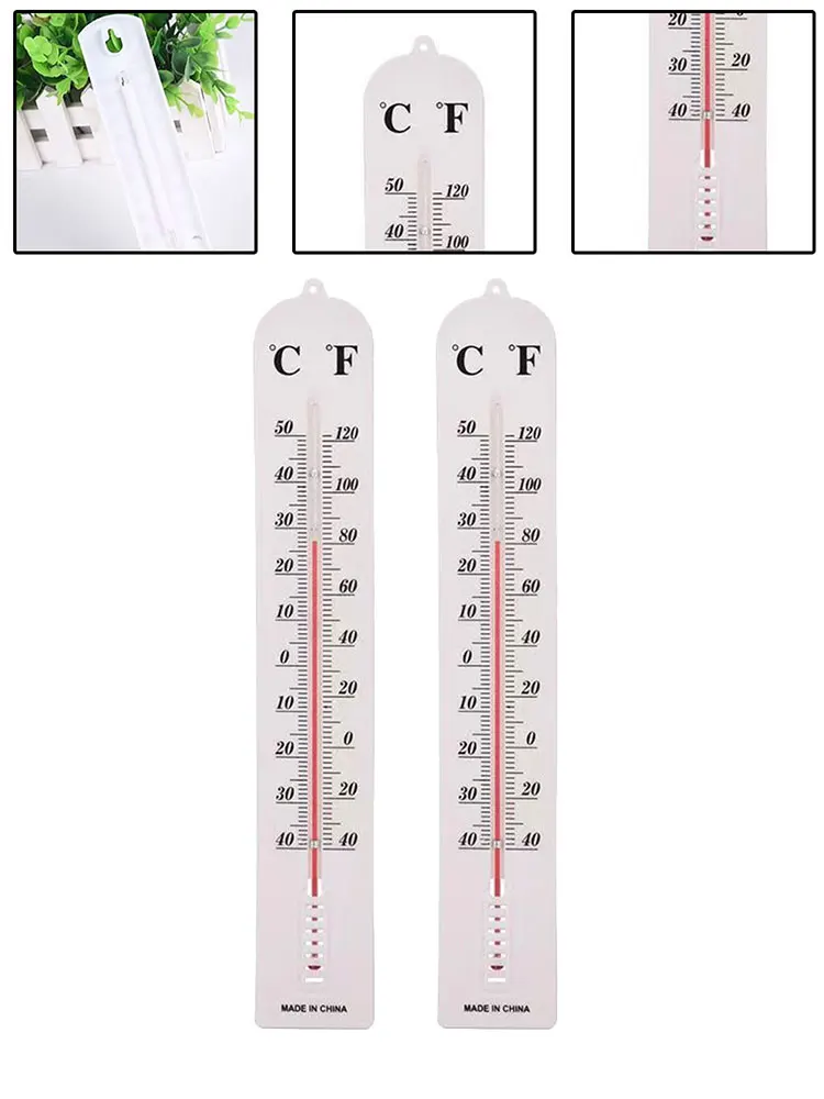 2PCS 40CM Wall Thermometer Indoor Outdoor Home Office Garden Temperature Mounted Plastic Garden Household Merchandises parts