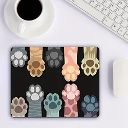 Small mouse pad 180x220x2MM Cute cat paw non-slip rubber base desk mat Office games cartoon animation black desktop accessories
