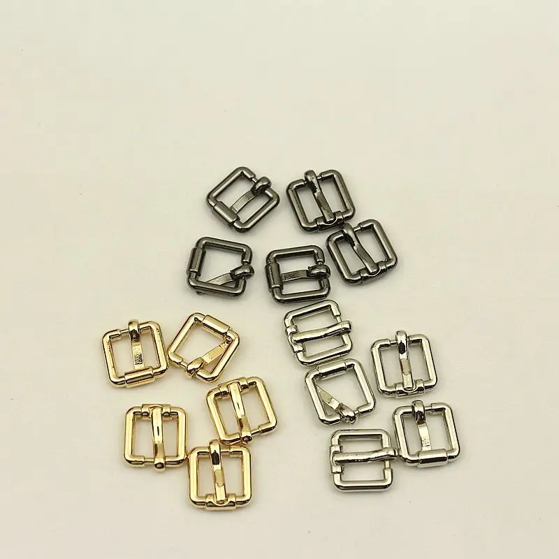 

50pcs 10mm Mini Square Metal Pin Buckles DIY Bag Shoes Strap Belt Webbing Adjust Roller Pin Buckle Leather Hardware Accessories