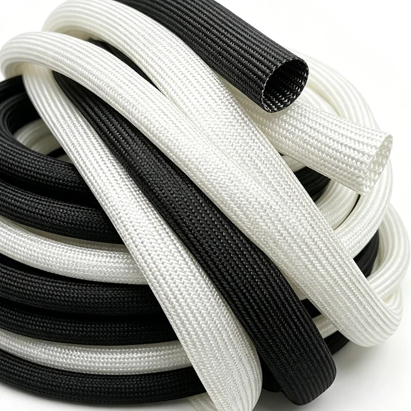 ID 1mm-30mm Fiberglass Sleeve 600Deg.C Wire Cover For Household Appliances Power Line High Temperature Insulation Protection