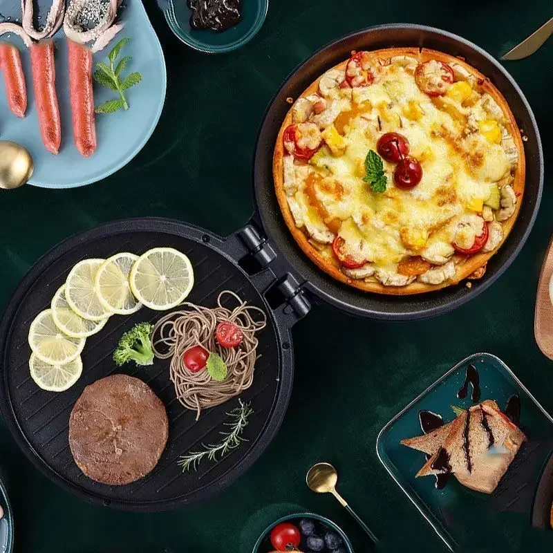 ห้องครัวถาดอบไฟฟ้าความร้อนสองด้านในครัวเรือนลึกแซนวิชอาหารเช้าเครื่องเครื่องแพนเค้กไข่