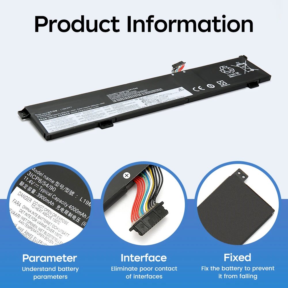 BGBT L19M3PF7 L19D3PF4 Laptop Battery For Lenovo Ideapad Creator 5-15IMH05 Gaming 3-15ARH05 Series L19L3PF7 L19M3PD9 4000mAh