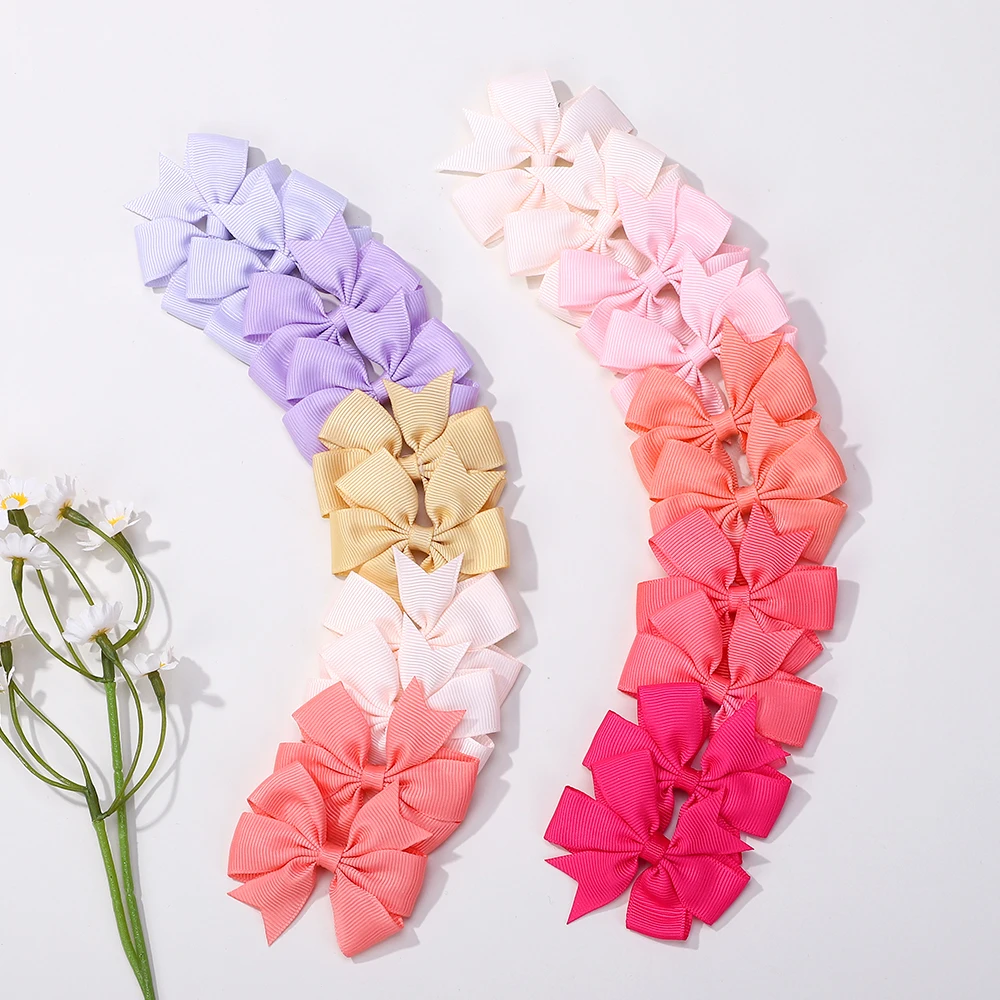30/40/50 Stück Baby Mädchen Haarbögen Clips Zufällige Farbe 2,5'' Ripsband Bowbot Haarnadel Haarspangen Haarschmuck – Detail 5