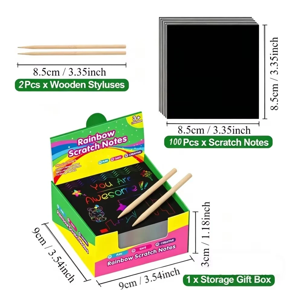 Dazzling Scratch Painting Parent Child Interactive Toys Note Cards Handmade Painting