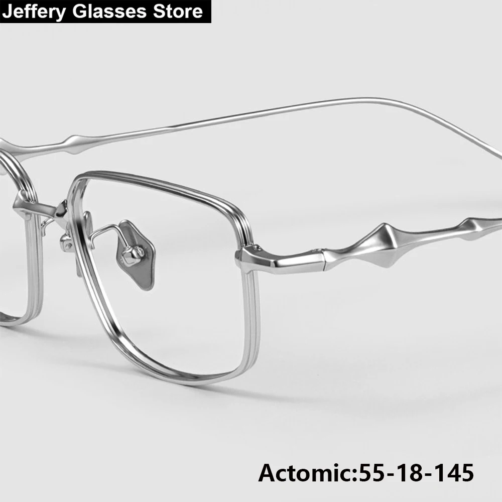 

Fashion Square Titanium Glasses Frame Men Women Brand Design Optic Ultralight Luxury Eyeglasses Thin Rim Korea Style Spectacles