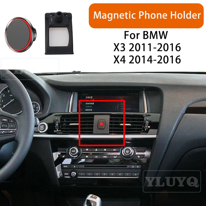 

For BMW X3 2011-2016 Car Magnetic Phone Holder, X4 2014-2016 Navigation Car Air Vent Dedicated High-End Ball Head Mount