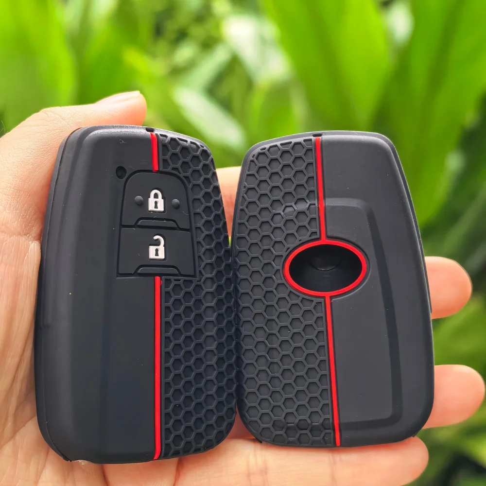 Para Toyota Prius Camry Corolla Avalon CHR RAV4 Land Cruiser Prado funda de silicona para llave de coche accesorios funda protectora de goma