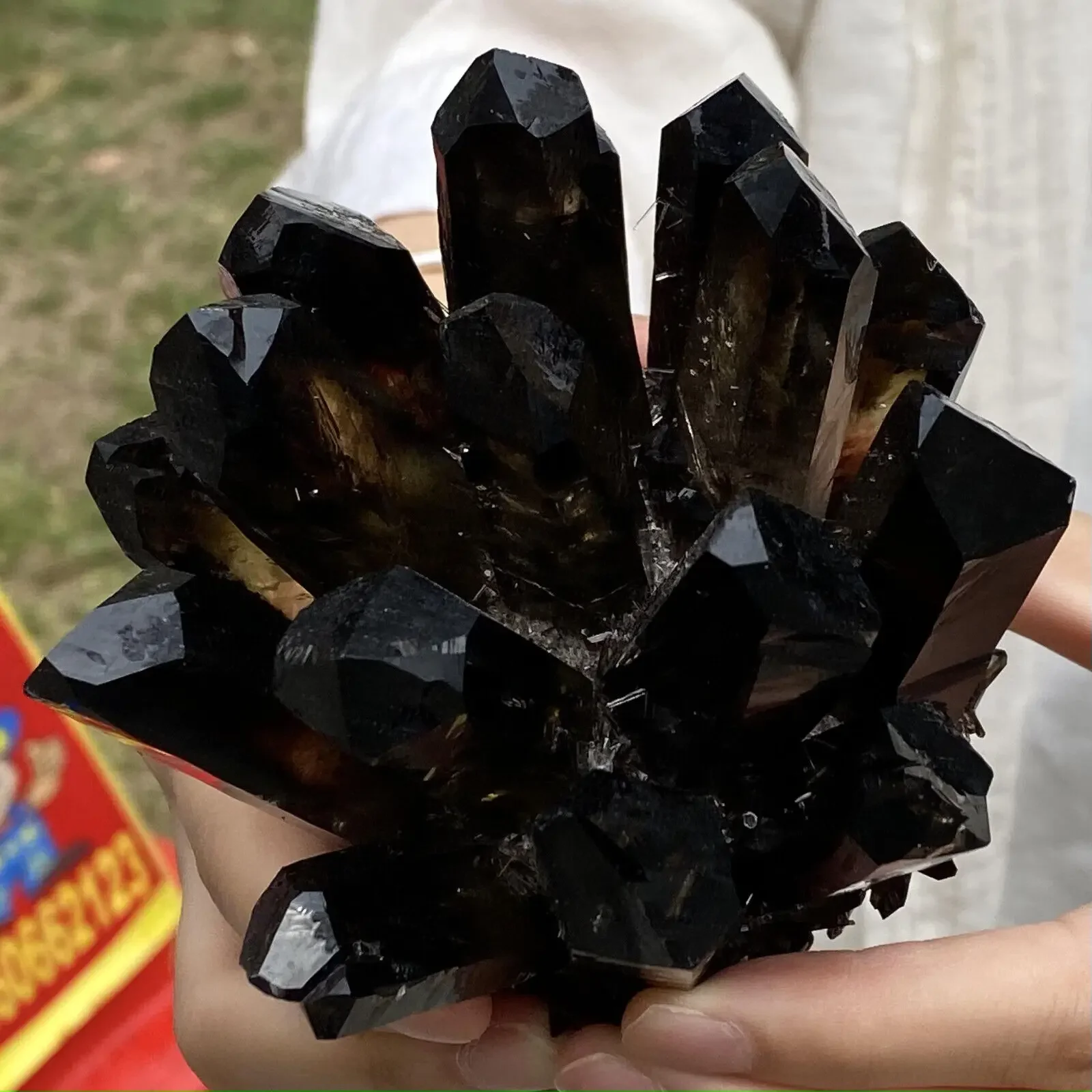 Black crystal cluster shaped mineral specimen/China 1.37LB