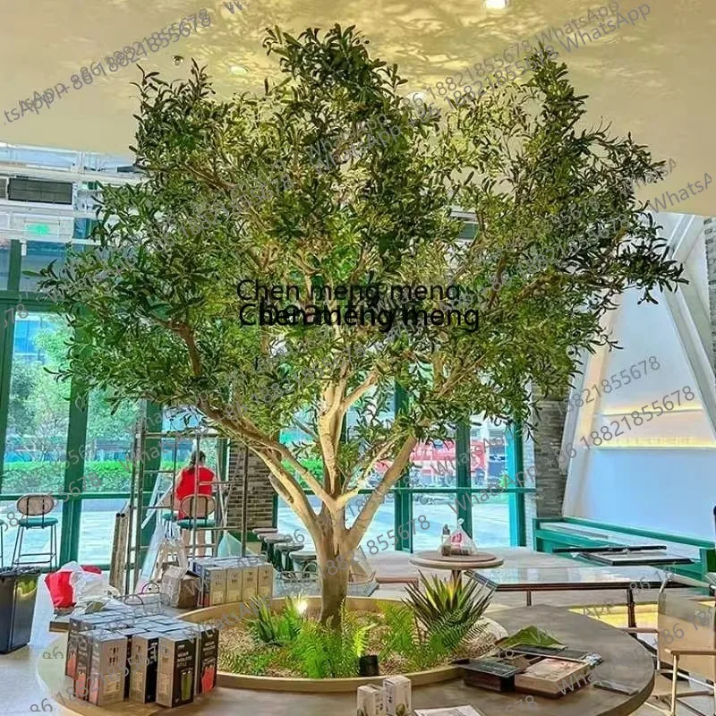 CQY simulated olive tree large ground green plant landscape bionic fake tree decoration display