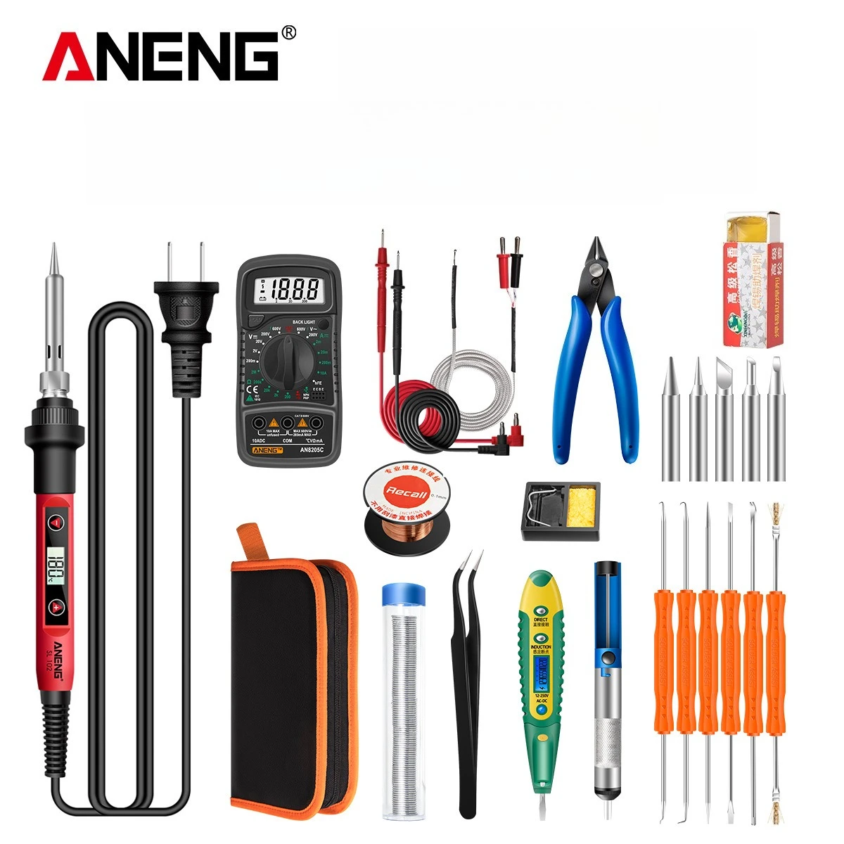 

ANENGSL101 ElectricSolderingIron AdjustableTemperature110V220VUSEUPlugProfessional WeldingToolElectrocauteryKit