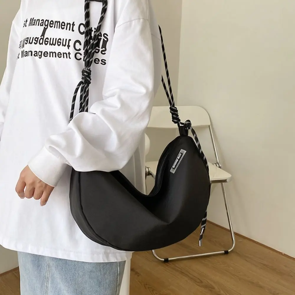 

Simple Nylon Rope Nylon Crossbody Bag Solid Color Fashion Messenger Bag Multifunctional Casual Dumpling Bag Outdoor