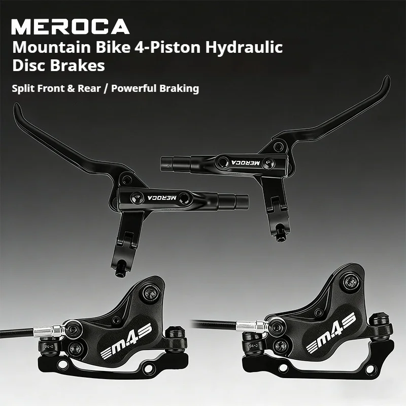 

MEROCA M4S 4-Piston Hydraulic Disc Brake MTB Bicycle Brake Dual Side Braking Oil Pressure Brake