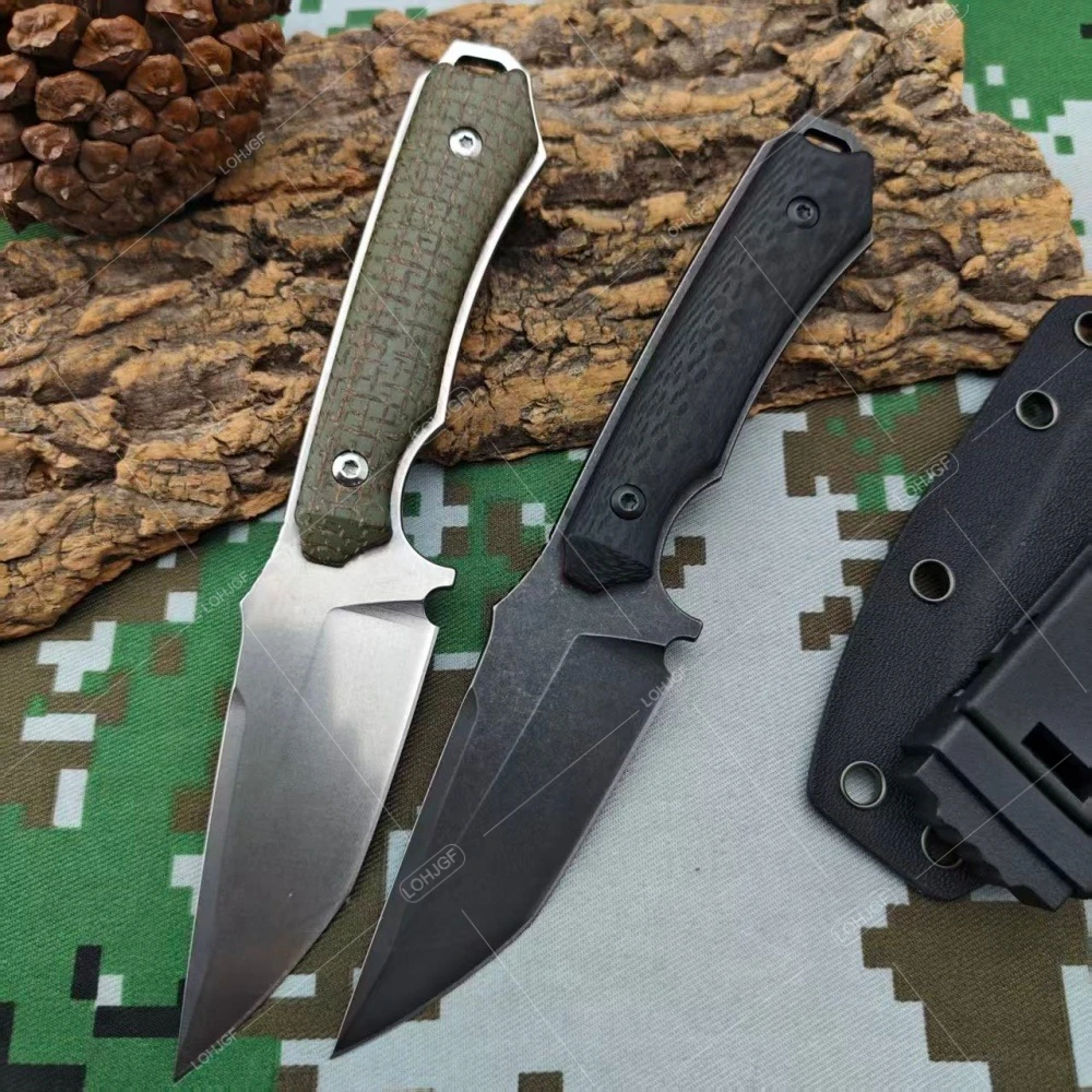 Multi-functional Outdoor Climbing Portable Straight Knife with K Sheath G10 Handle Fishing & Hiking Portable Knives Men's Gift