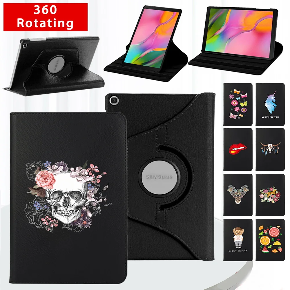 

For Samsung Galaxy Tab A7 10.4/Tab S6 Lite/Tab A 10.1 Leather Case 360 Degree Rotating Stand Smart Cover for Tab A8 10.5 2021
