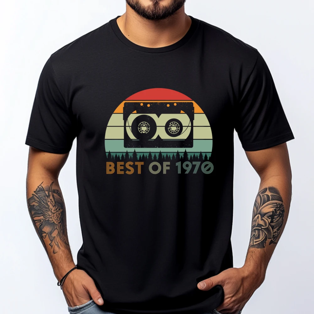 

Vintage Best Of 1970 51 Years Old Birthday Cassette Tape Streetwear Men Unisex T Shirt Mens Gifts Printed