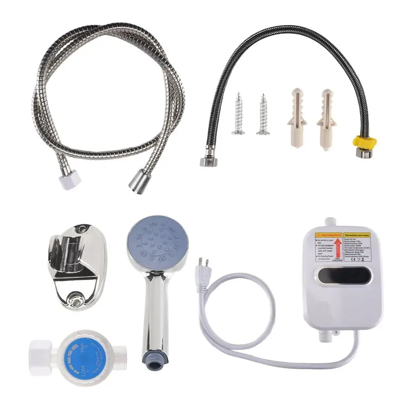 

ABKJ-Электрический проточный водонагреватель без бака, мгновенный нагрев за 3 секунды, 3500 Вт, белый, вилка стандарта США, 110 В