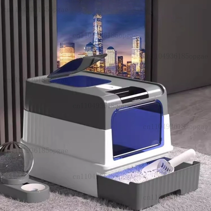 

Тип ящика, ящик для кошачьего туалета с защитой от брызг, кошачий туалет, большой кошачий туалет для котенка, автоматический закрытый выдвижной тип