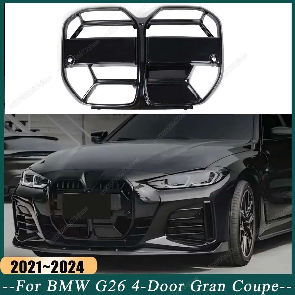 

Front Bumper Grilles Gloss Black Hood Grill With ACC For BMW 4 Series G26 4-Door Gran Coupe 2021-2024 CS Style Body Kits Tuning