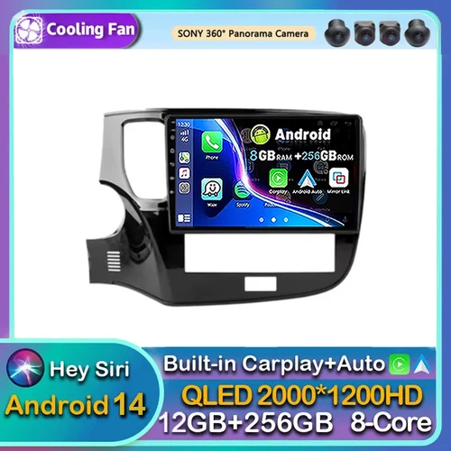 Android 14 Carplay対応 三菱 アウトランダー 3 III GF0W GG0W 2018 2019 2020 2021 2022 カーラジオ マルチメディアプレーヤー ステレオ DSP