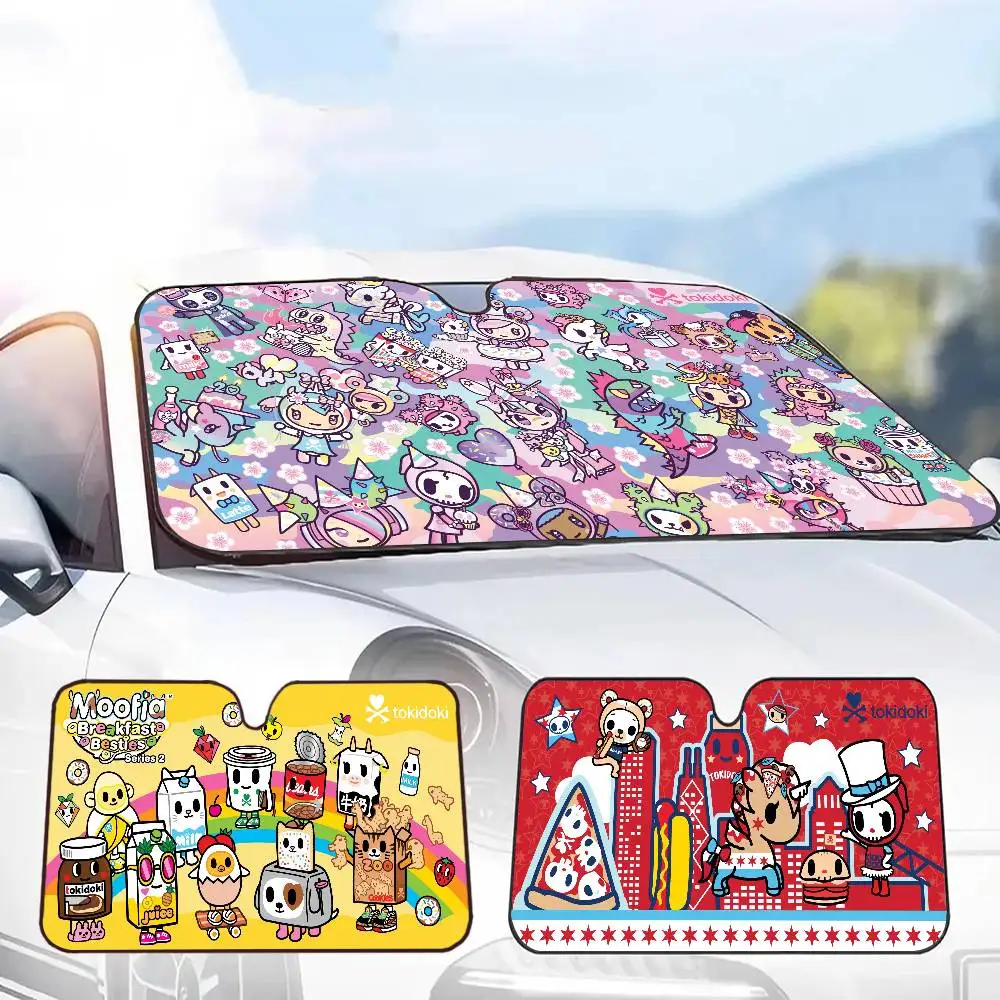 Japan Anime Tokidoki Car Windshield Sunshade Cover Foldable Automotive Sun Shade Visor Window Uv Reflector Cars Keep Car Cool